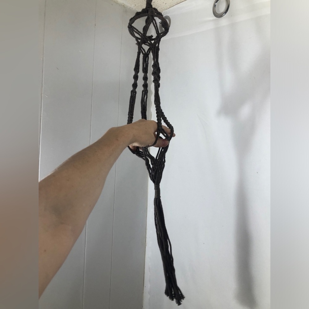 Brown Macrame Plant Hanger. NEW